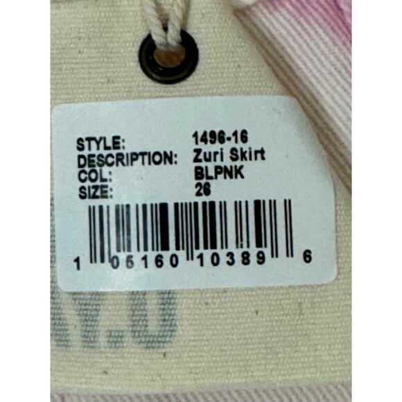 NWT SER.O.YA Zuri Low Rise Denim Mini Skirt in Bleach Pink Size 26 - Picture 7 of 7